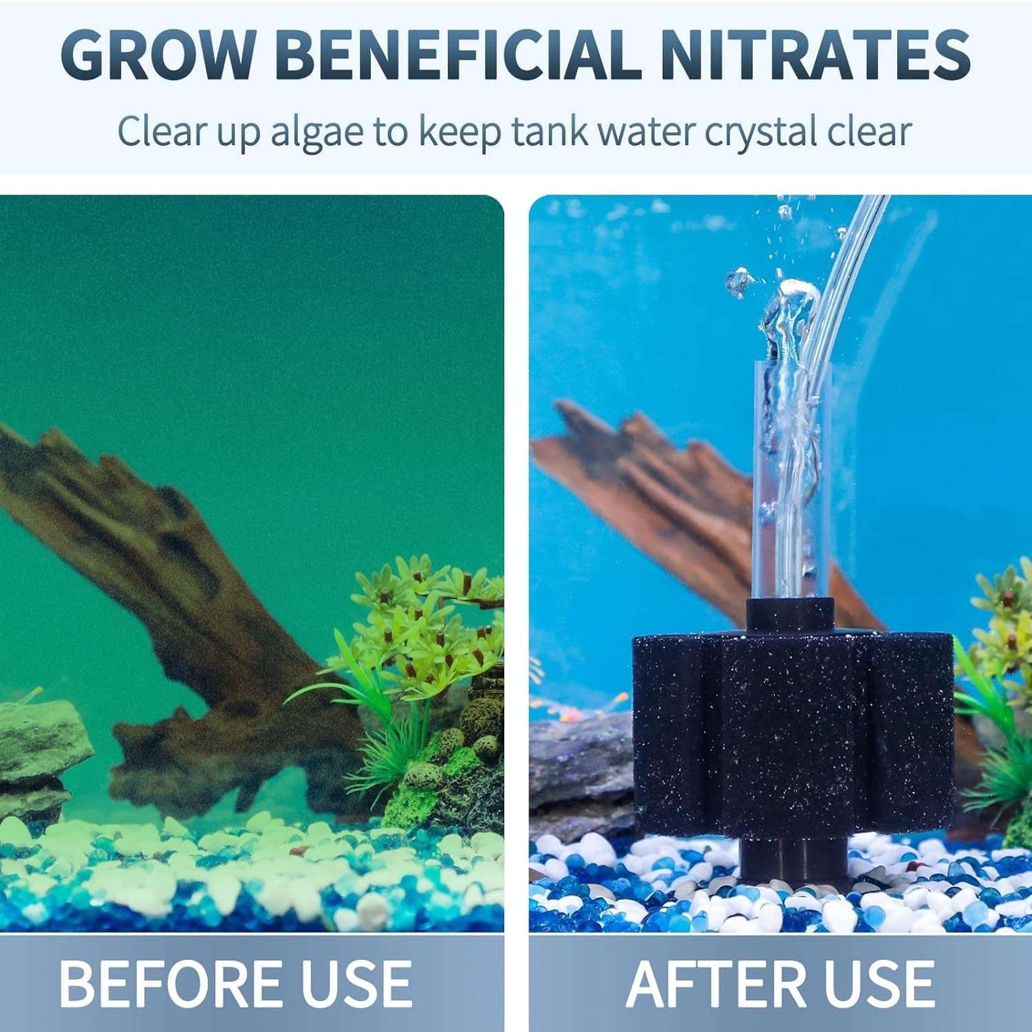Aquarium Bio Sponge Filter Quiet Betta Fry Shrimp and Small Fish Foam Filter for Fish Tank up to 30 Gallons, 3 Pack
